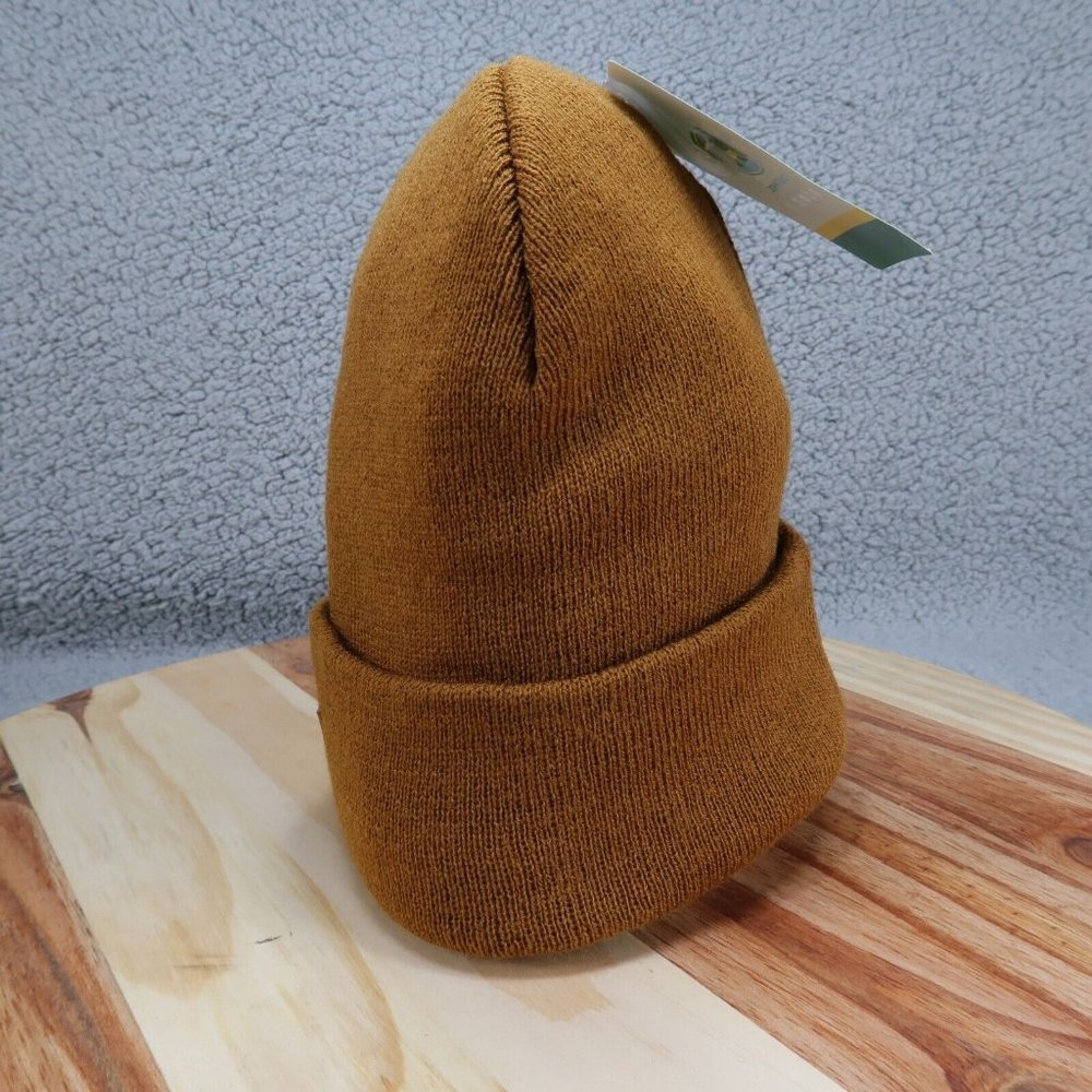 John Deere Brown Tan Cuffed Beanie Hat Stocking Cap Winter Skully - Picture 7 of 7